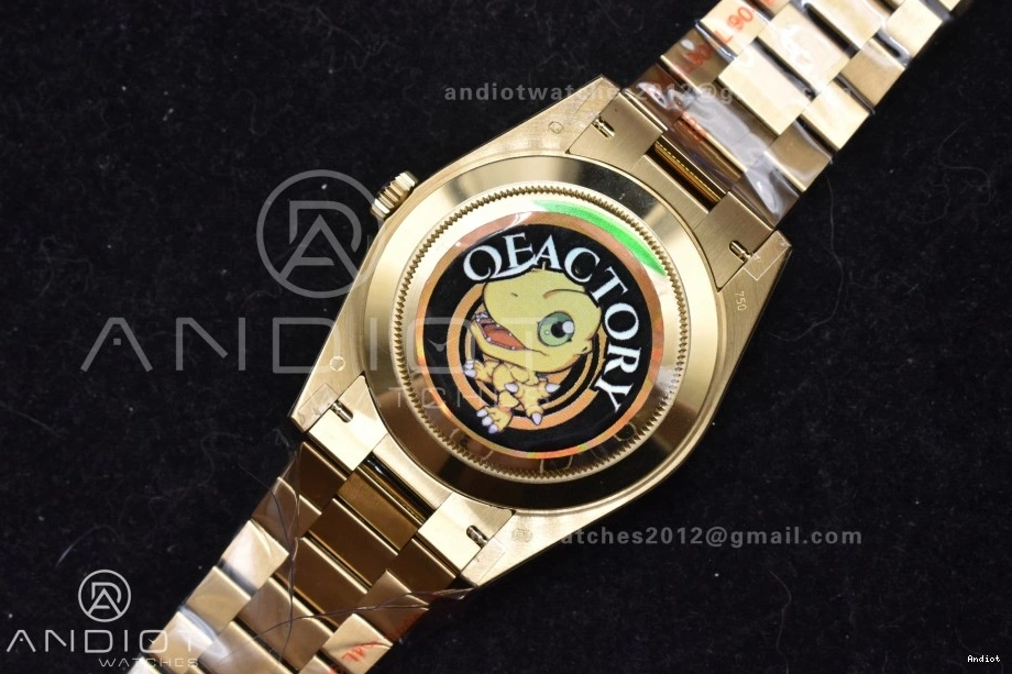 Black Green 40 President V4 Bracelet Weight) on 904L Steel YG A2836 QF Dial Edition (Gain DayDate Best 0118